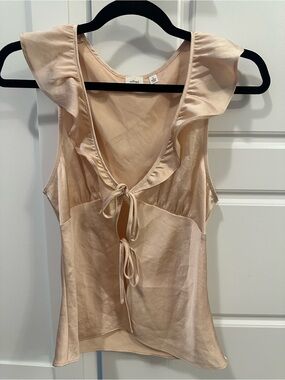 Wilfred Blush Pink Silk Ruffle Tie Camisole Size Small